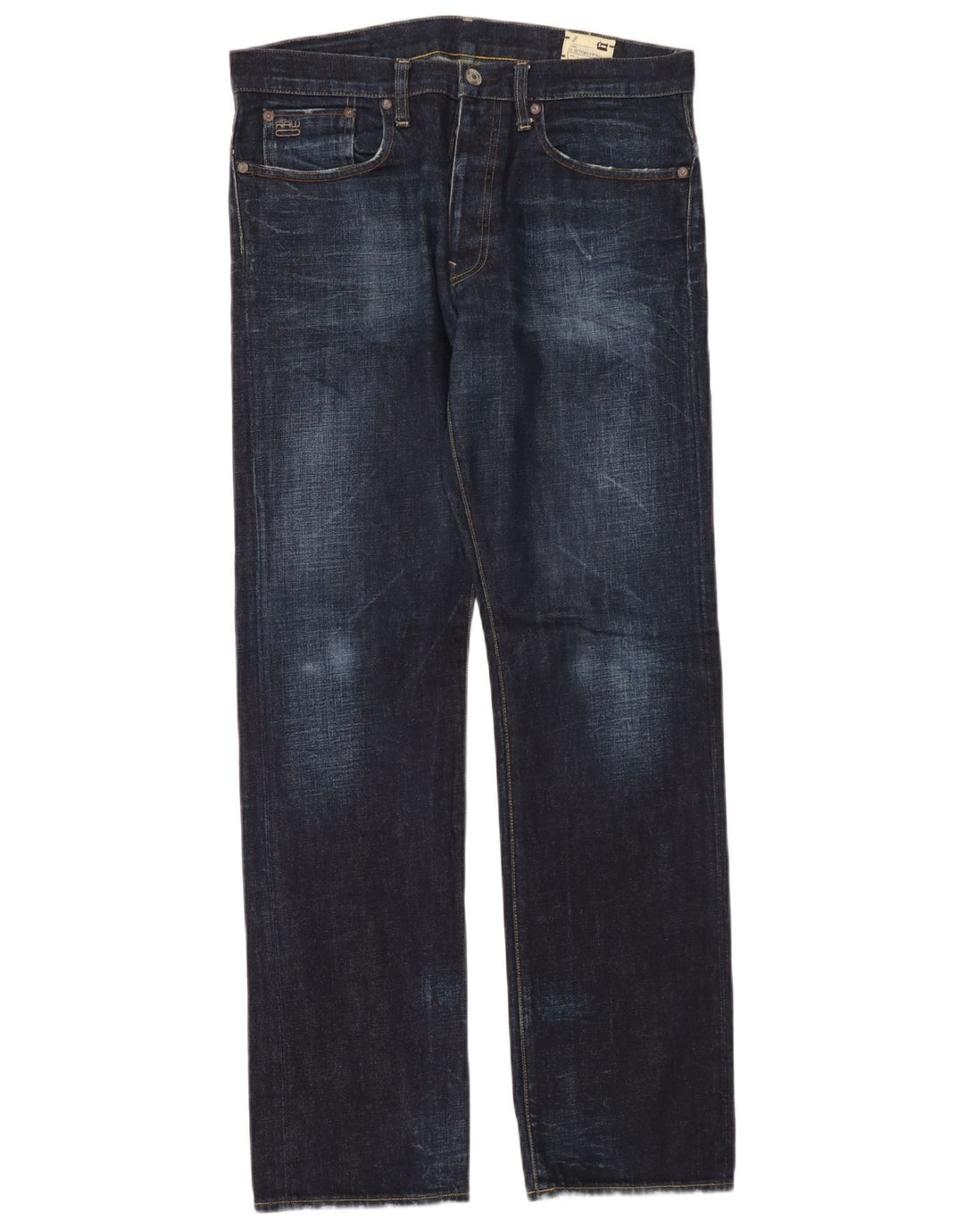 Calça jeans reta masculina G-Star 3301 W34 L34 azul marinho