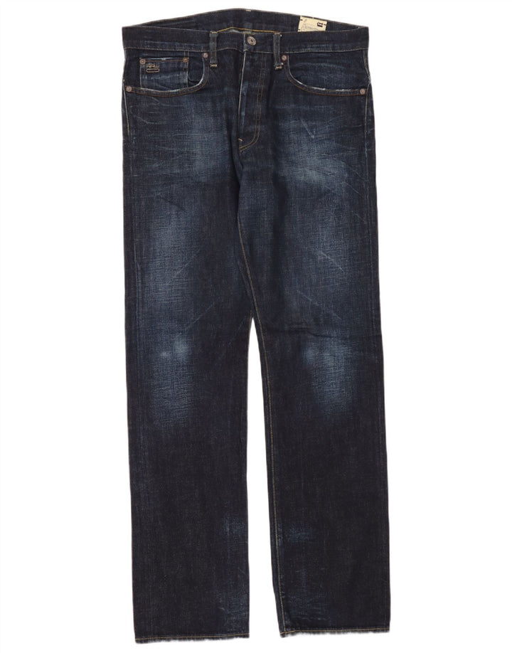 Calça jeans reta masculina G-Star 3301 W34 L34 azul marinho