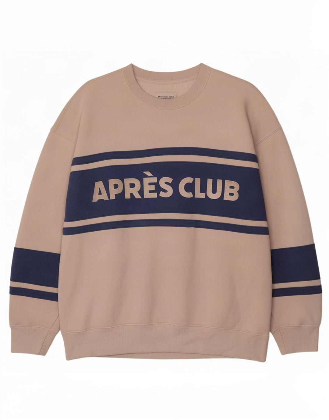 Suéter masculino Abercrombie & Fitch grande bloco colorido branco