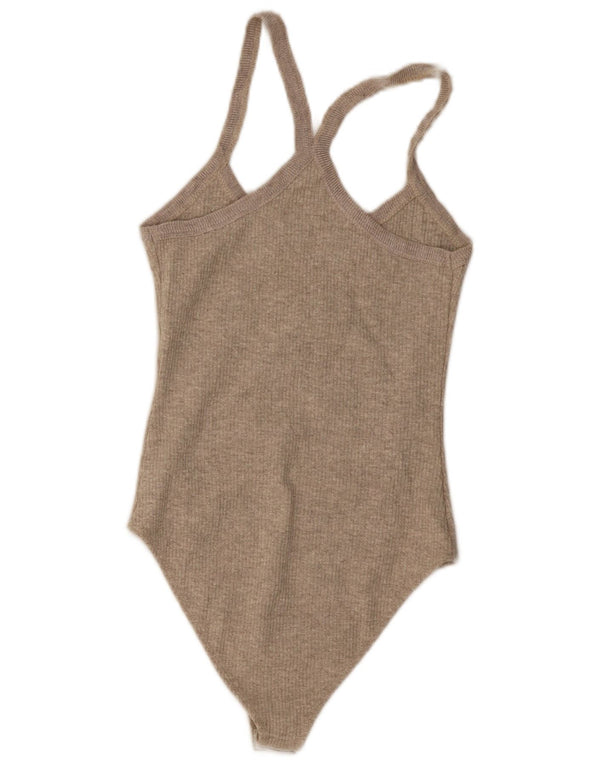 Macacão feminino sem mangas Zara UK 8 pequeno algodão cinza