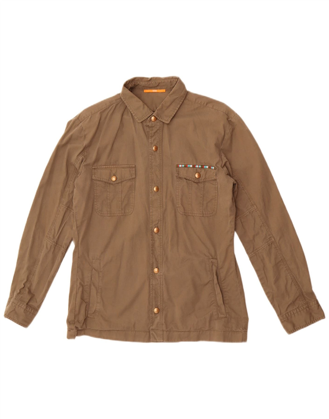 Jaqueta utilitária feminina Hugo Boss Reino Unido 8 algodão cáqui pequeno