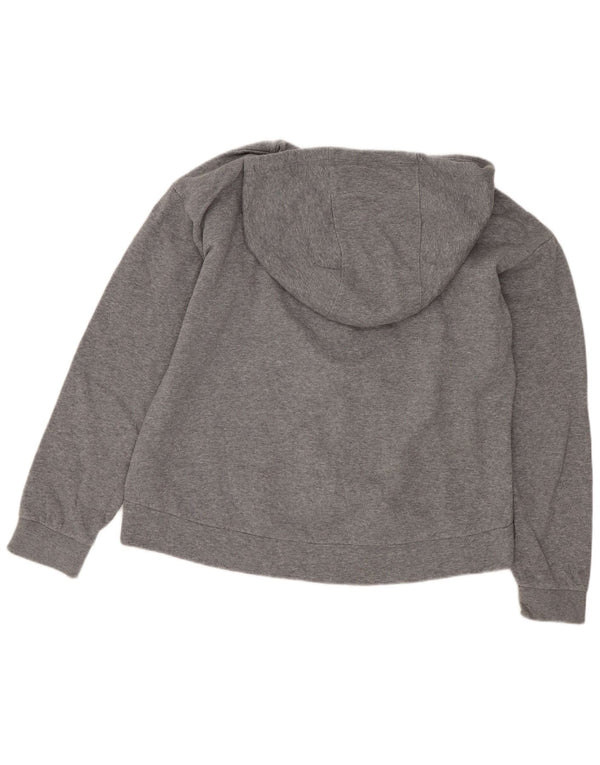 Suéter Nike feminino com capuz e zíper padrão 13-14 anos XL cinza algodão