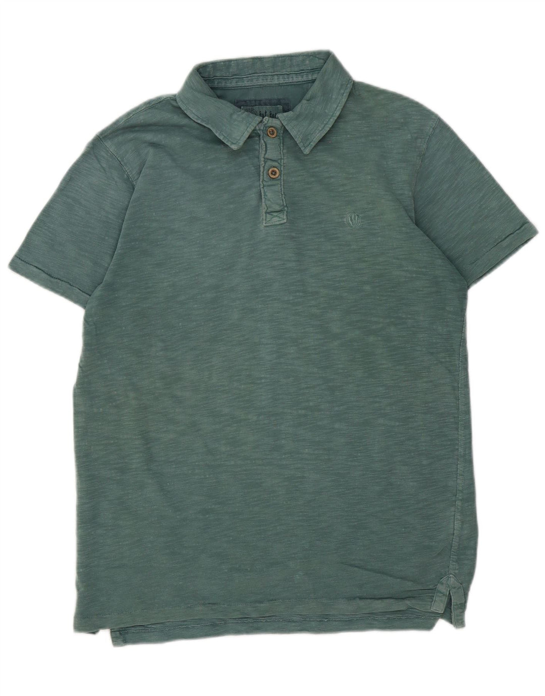 Camisa polo masculina Fat Face algodão manchado verde pequeno