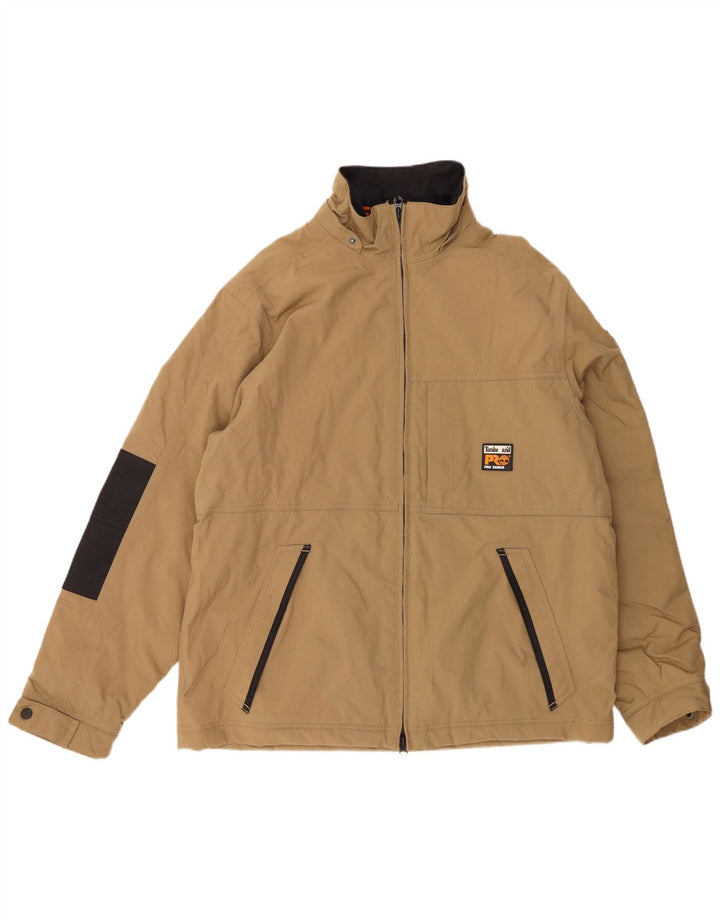 Jaqueta bomber masculina Timberland UK 40 grande bege colorblock poliamida