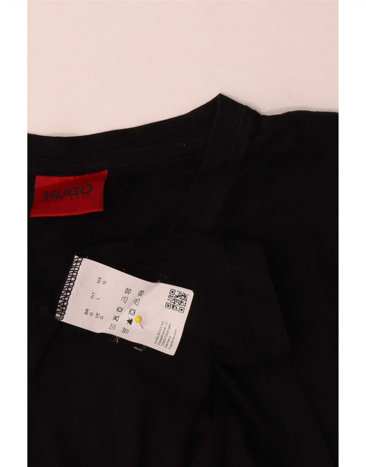 Camiseta masculina Hugo Boss grande algodão preto