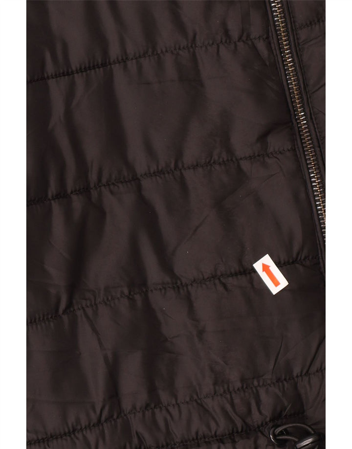 Jaqueta acolchoada com capuz feminina ZARA UK 10 poliéster preto pequeno