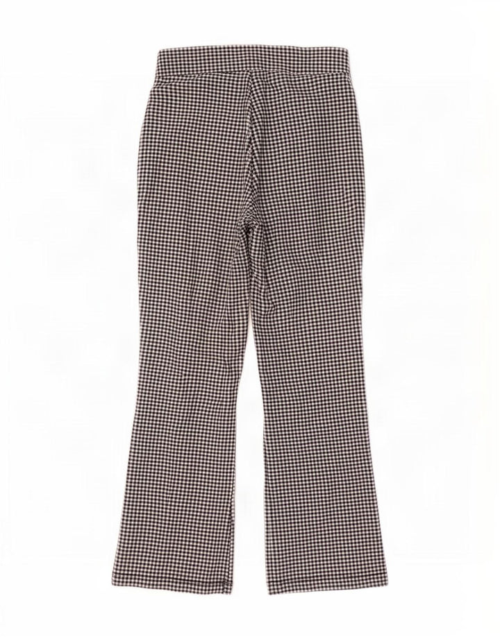 Calça feminina Zara Bootcut cortada média W28 L25 preta guingão