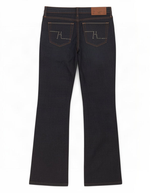 Zara Jeans Bootcut Feminino EU 38 Médio W28 L29 Azul Marinho Algodão