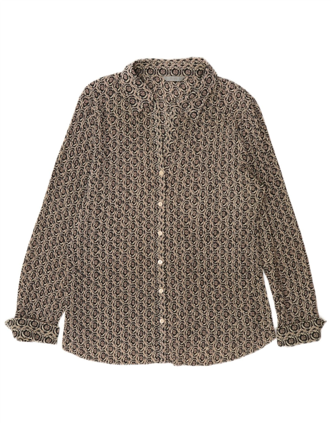 Camisa formal feminina Marks & Spencer UK 18 XL cinza geométrica