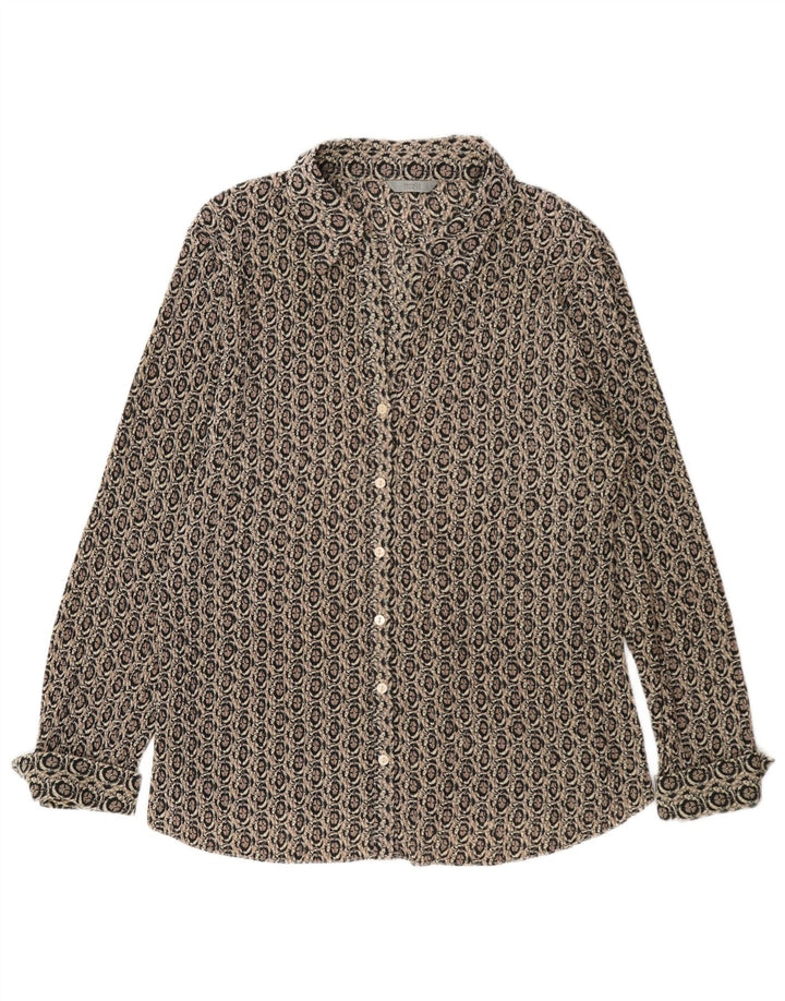 Camisa formal feminina Marks & Spencer UK 18 XL cinza geométrica