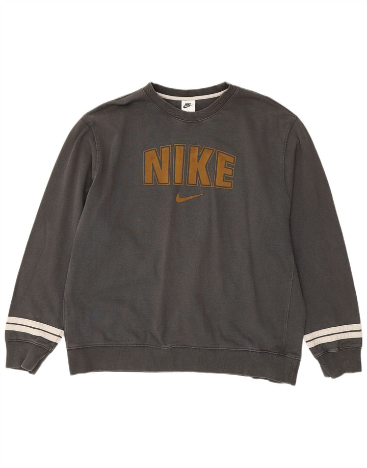 Moletom gráfico masculino Nike Jumper XL cinza algodão