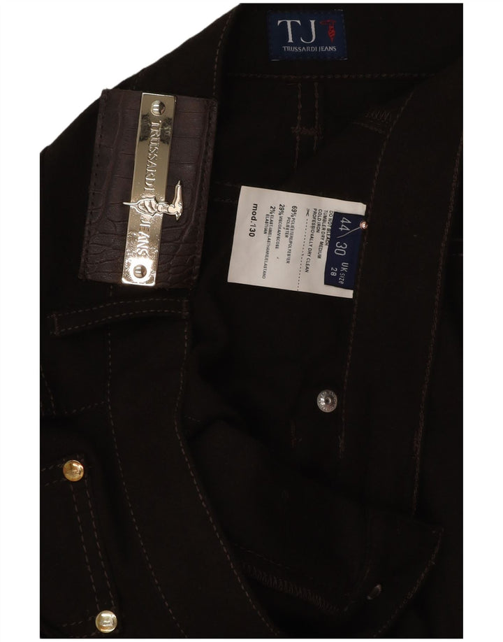 Calça feminina casual reta Trussardi W28 L29 poliéster marrom