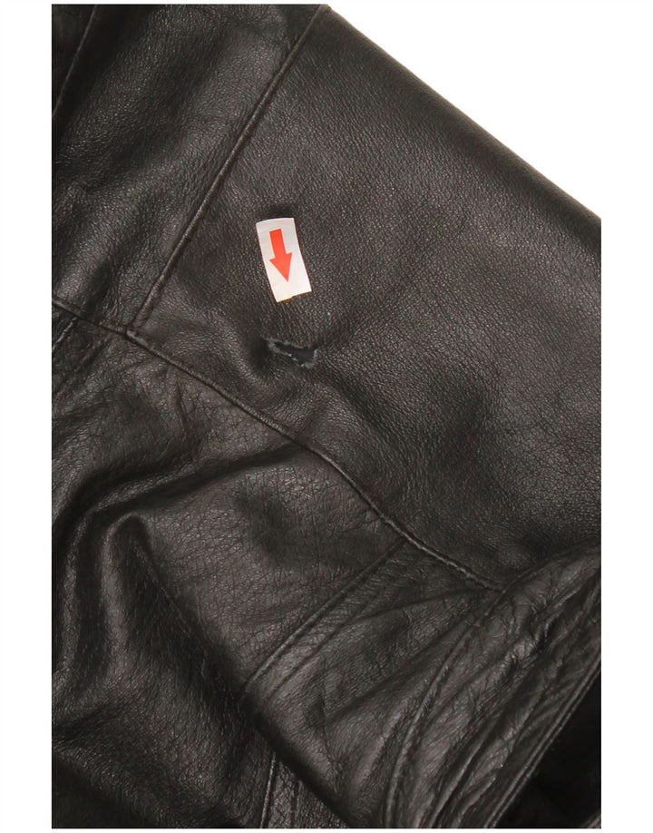 Colete de couro masculino vintage UK 40 grande couro preto