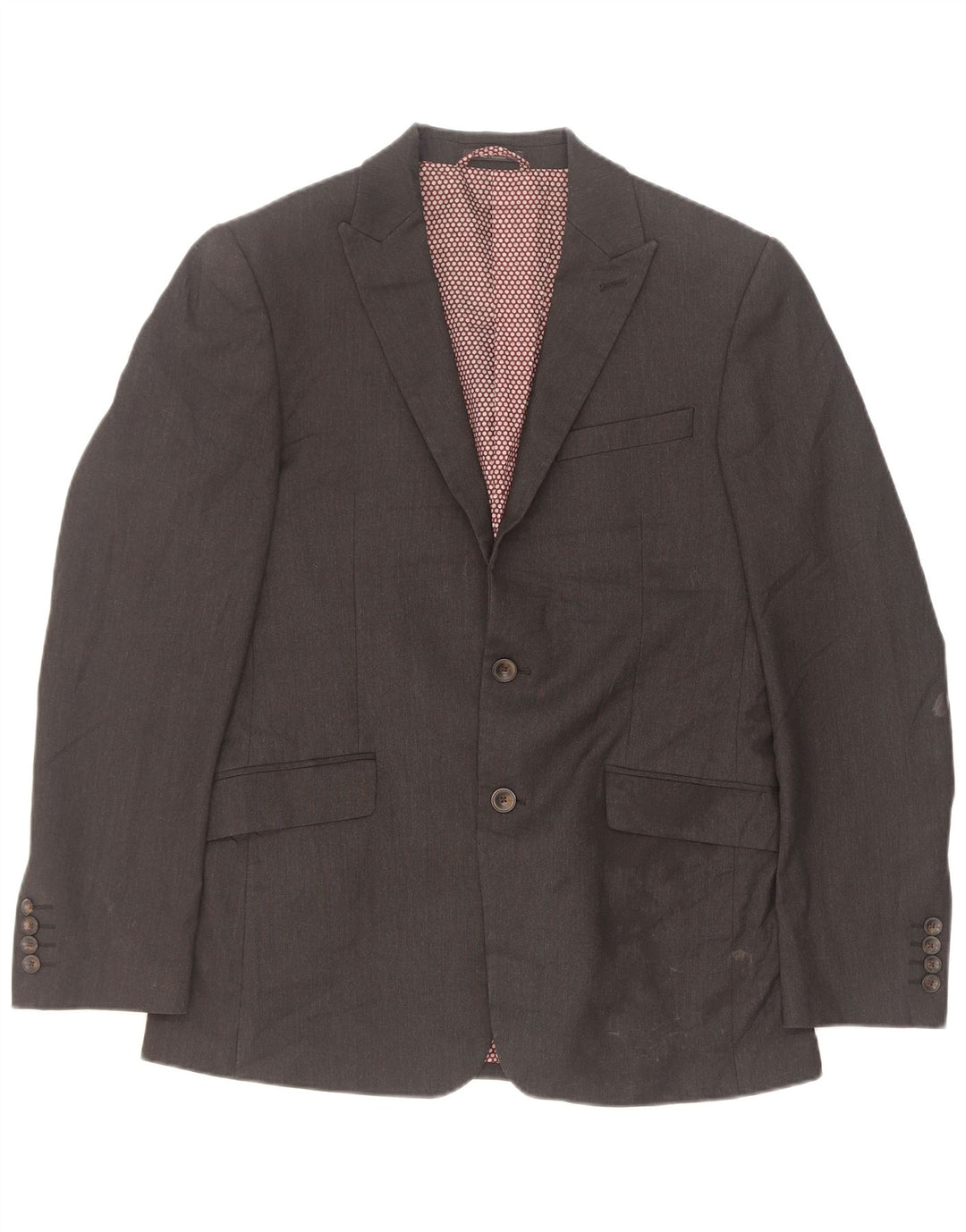 Jaqueta blazer masculina de 2 botões Marks & Spencer EU 48 poliéster cinza médio