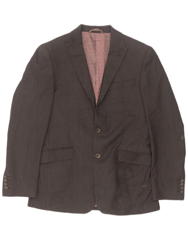 Jaqueta blazer masculina de 2 botões Marks & Spencer EU 48 poliéster cinza médio