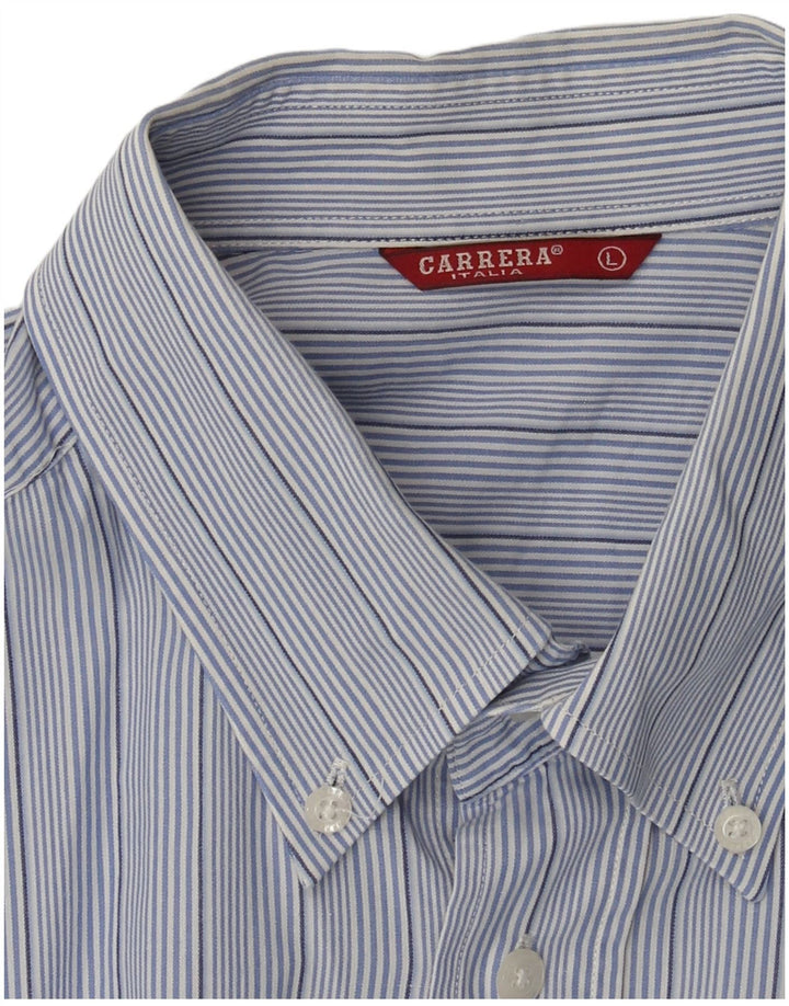 Camisa masculina Carrera grande listrada azul