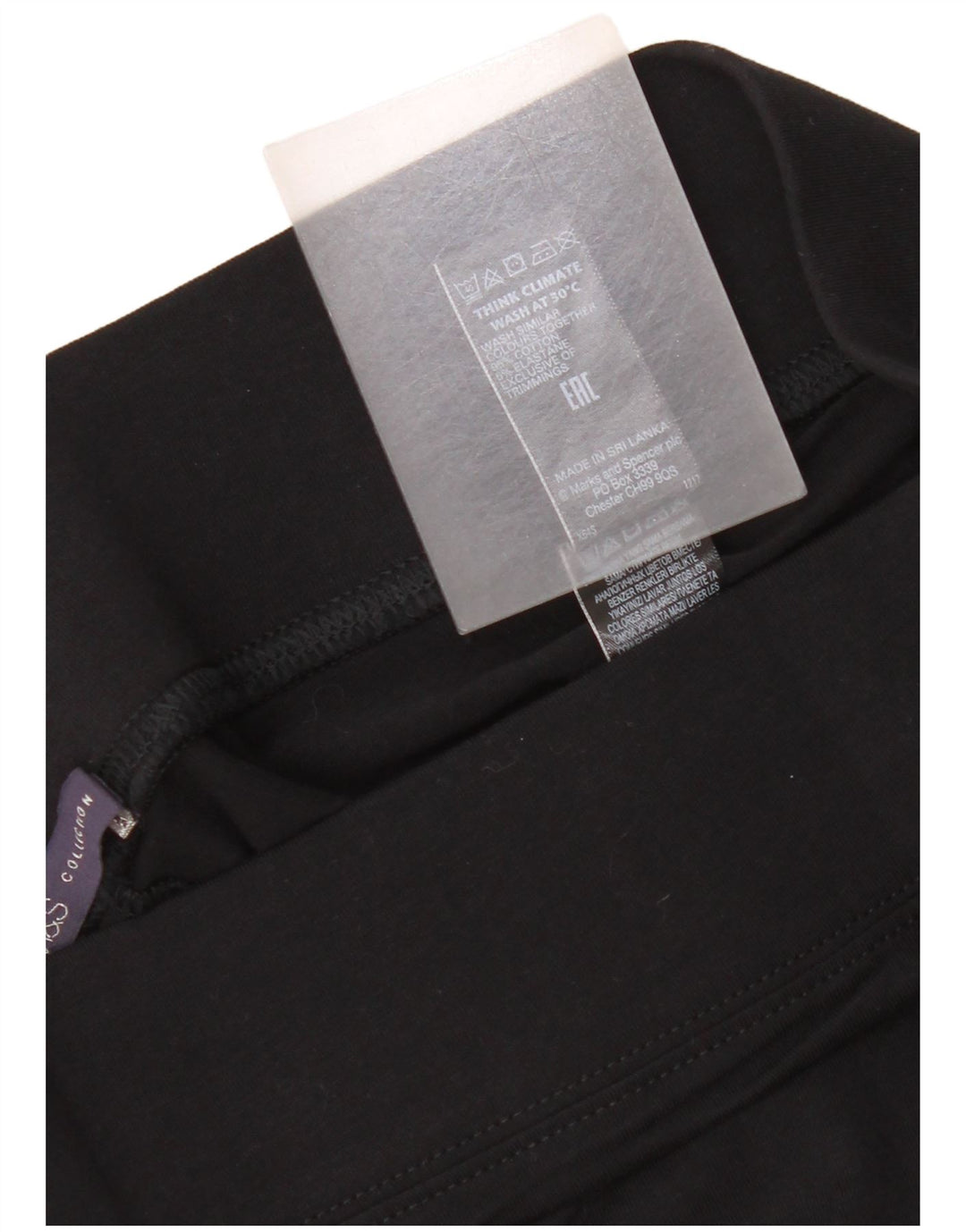 Leggings femininos Marks & Spencer UK 12 algodão preto médio