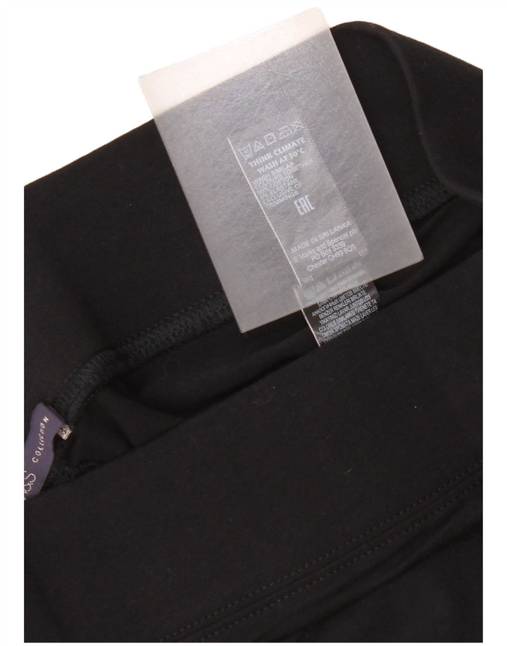 Leggings femininos Marks & Spencer UK 12 algodão preto médio