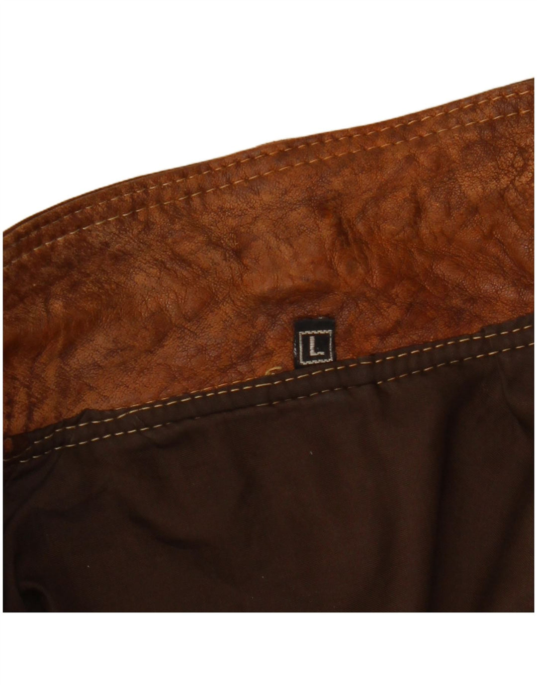 Jaqueta de couro vintage feminina UK 16 grande marrom