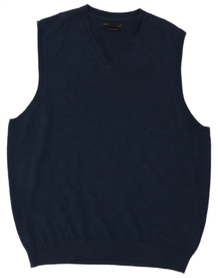 Regata masculina Marks & Spencer com colete XL de algodão azul marinho