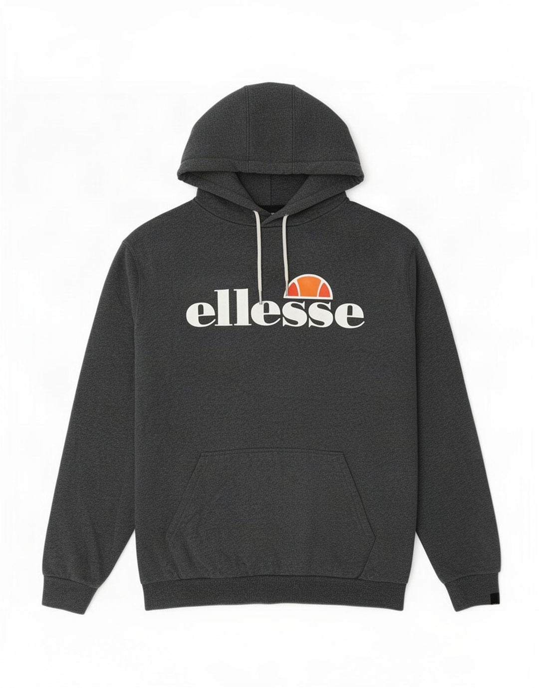 Suéter Ellesse masculino com capuz gráfico cinza médio algodão