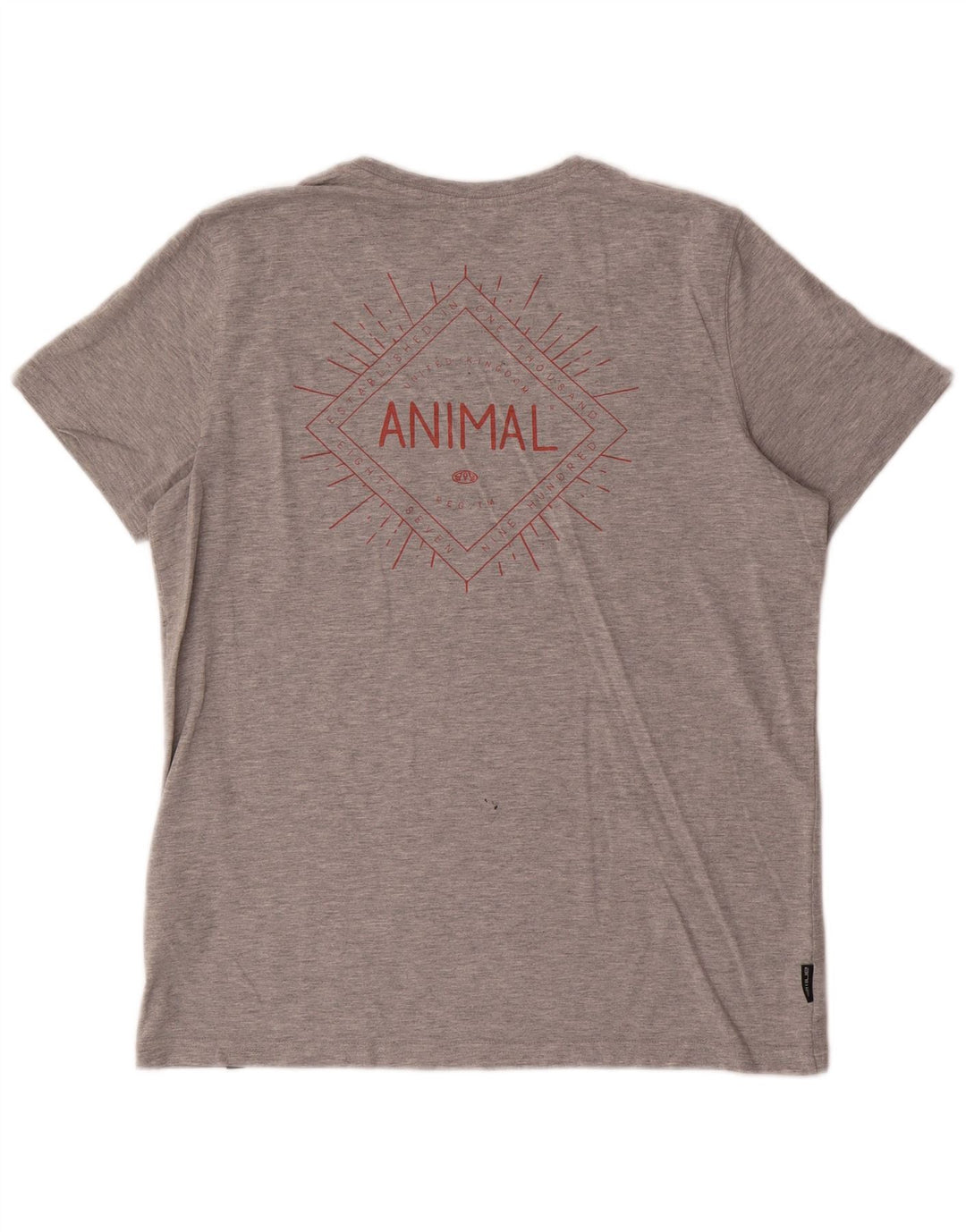 Camiseta Animal Masculina Gráfica Top Algodão Cinza Médio