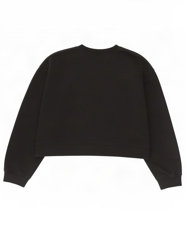 Zara Womens Crop Sweatshirt Jumper Reino Unido 16 Grande Preto