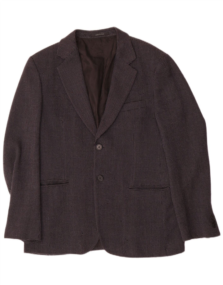 Jaqueta blazer masculina EMPORIO ARMANI com 2 botões IT 54 XL lã manchada cinza