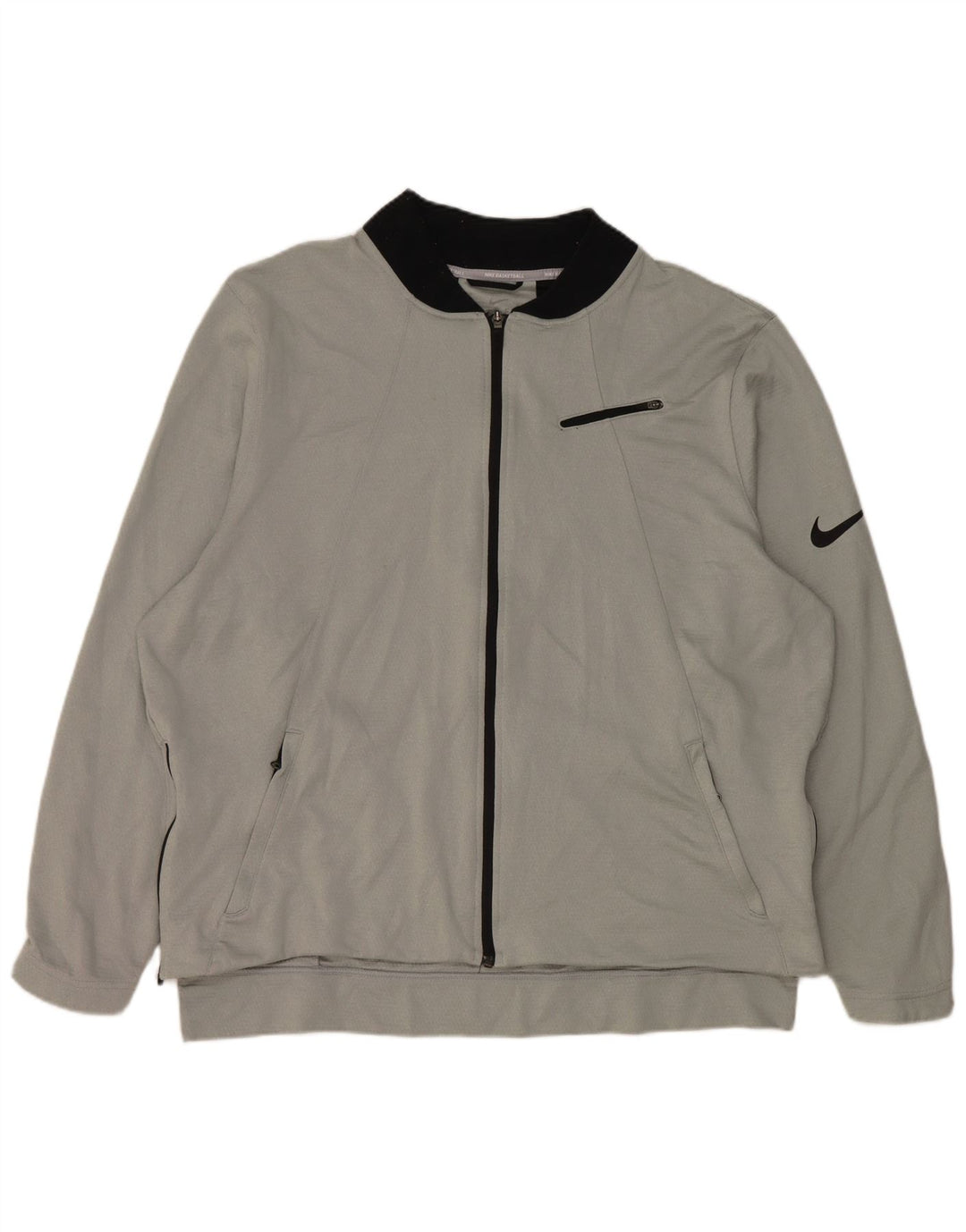 Nike Mens Dri Fit Tracksuit Top Jacket 2XL Cinza Poliéster