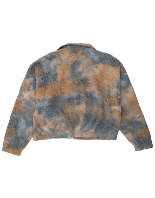 Jaqueta feminina de lã grande Quiksilver UK 16 grande azul tie-dye