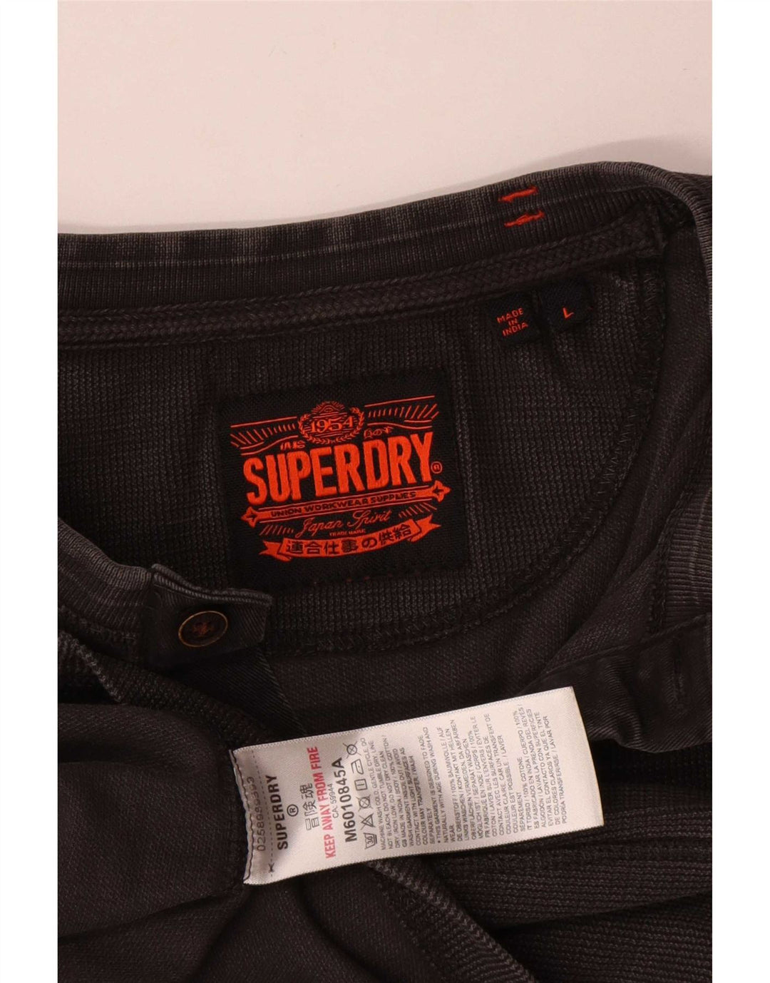 Top masculino Superdry manga comprida grande algodão cinza
