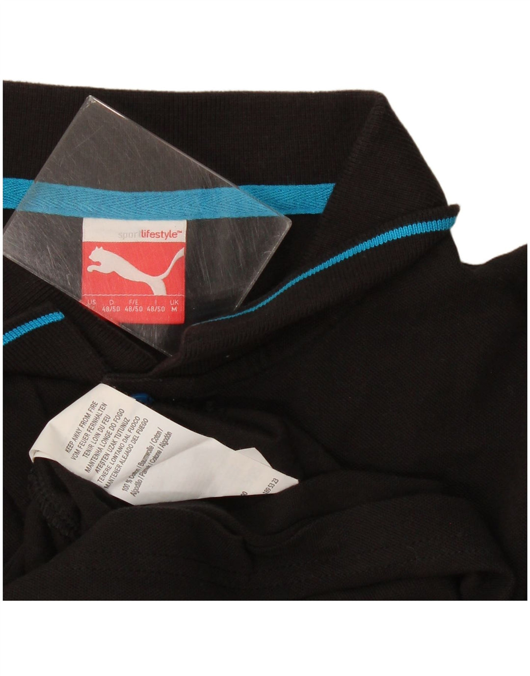 Camisa polo masculina Puma médio algodão preto