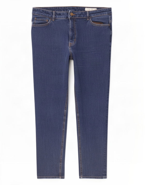Calça jeans feminina Marks & Spencer UK 16 grande W34 L25 azul marinho