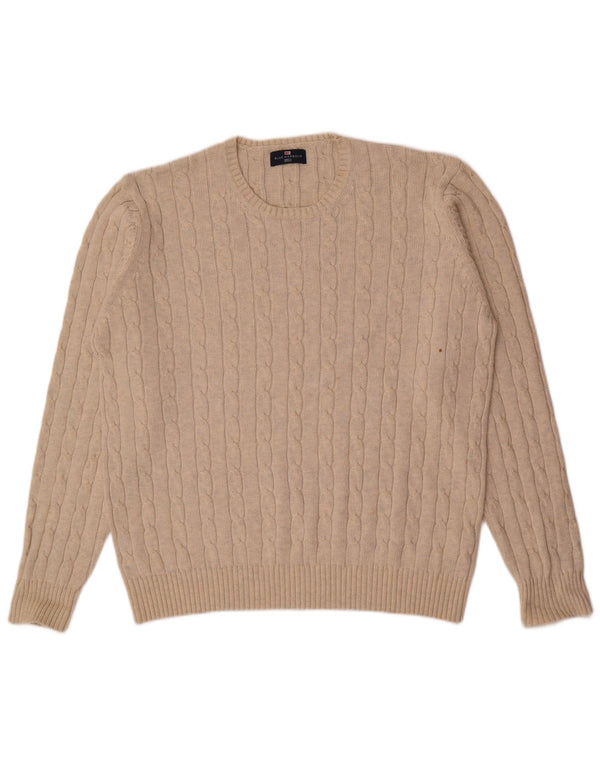 Suéter masculino Marks & Spencer com gola redonda XL bege