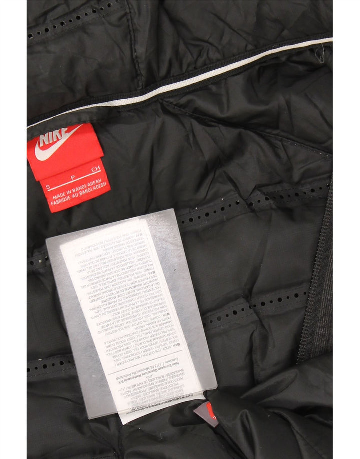 Casaco corta-vento feminino NIKE com capuz oversized UK 10 pequeno cinza poliéster