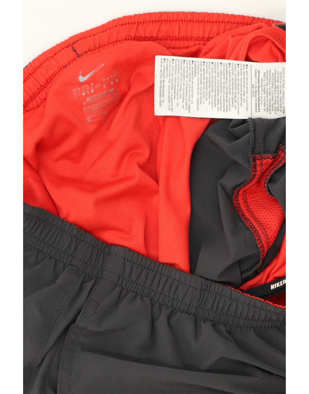 Shorts esportivos masculinos Nike Dri Fit cinza médio colorblock poliéster