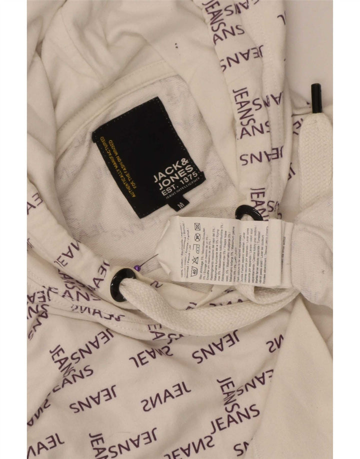 Jack & Jones moletom com capuz gráfico masculino médio algodão branco