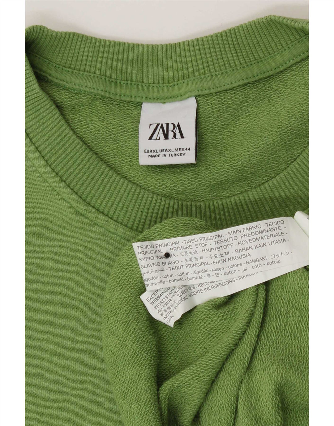 Zara Moletom Masculino Jumper XL Verde Algodão
