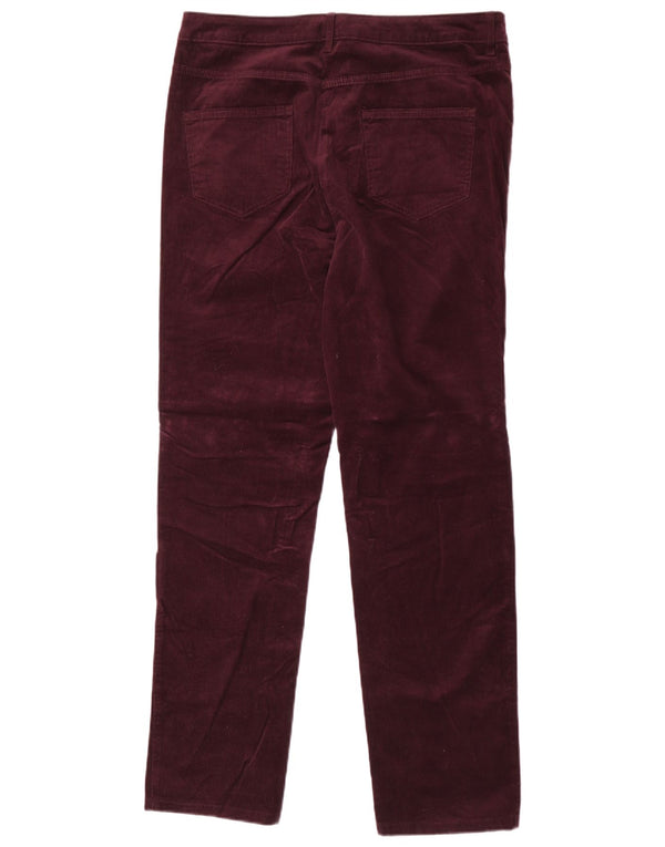 Calça feminina de veludo cotelê Marks & Spencer com cintura alta UK 16 grande W32 L31 pur