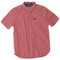 Camisa masculina de manga curta SUPERDRY grande algodão vermelho guingão