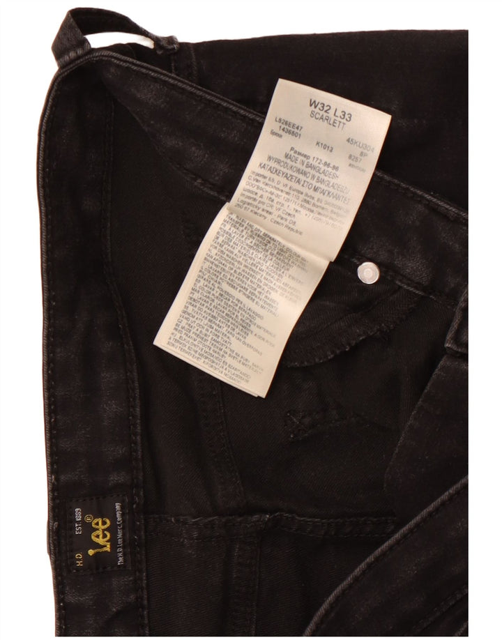Lee Womens Scarlett Skinny Jeans W32 L29 Algodão Preto