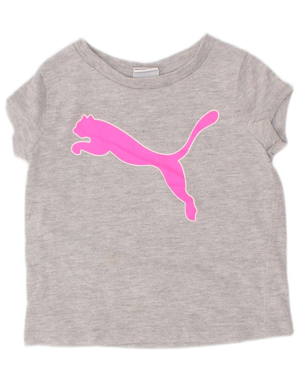 Camiseta Puma Baby Girls manga curta estampada 18-24 meses cinza manchado