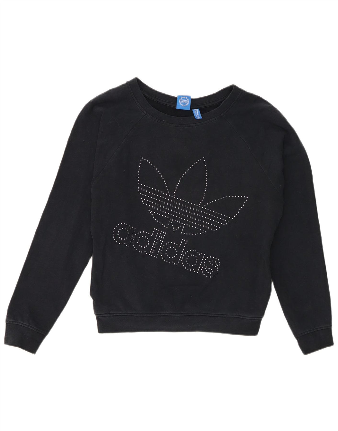 Adidas feminino gráfico oversized moletom jumper reino unido 10 pequeno azul marinho