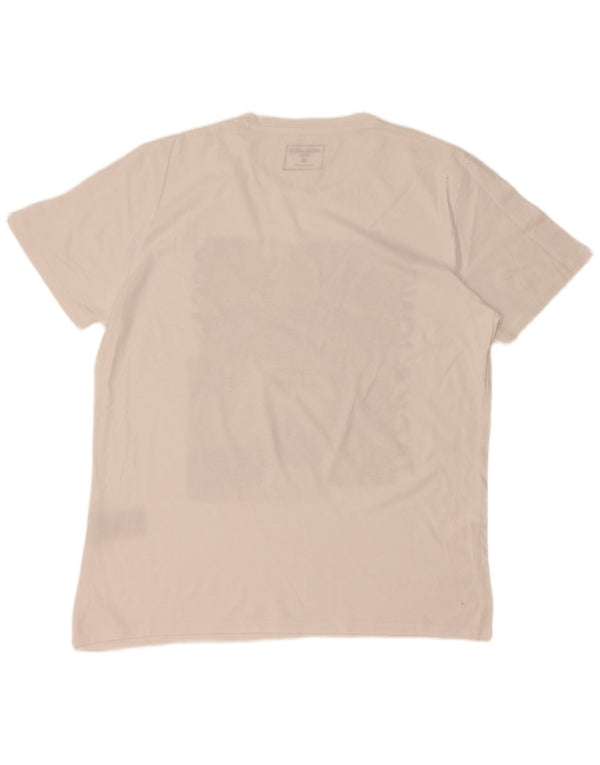 Camiseta gráfica masculina Jack & Jones Top XL algodão branco
