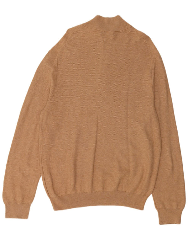 Suéter masculino Polo Ralph Lauren com zíper e gola XL algodão bege