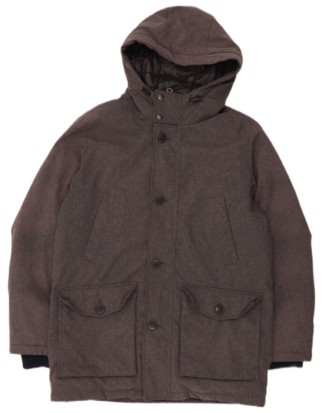 Casaco acolchoado com capuz masculino Dockers UK 38 poliéster cinza médio