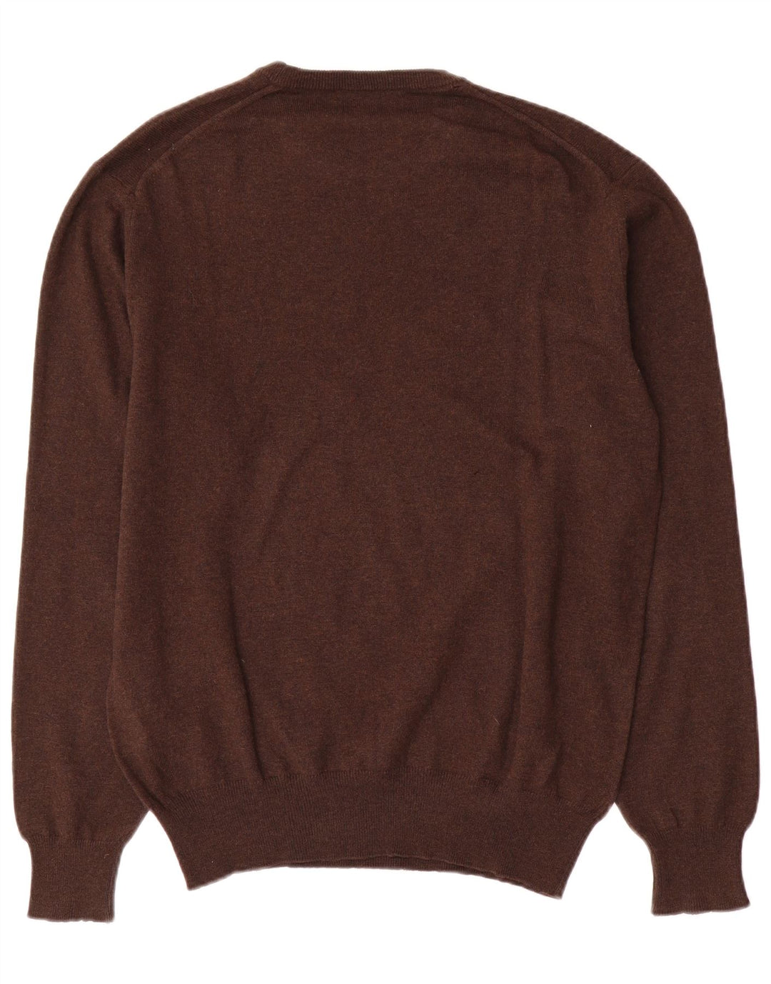 Suéter masculino Fred Perry com gola redonda de lã marrom médio