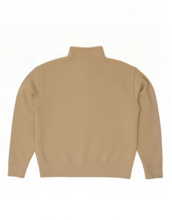 Zara moletom masculino com zíper e gola alta algodão bege médio