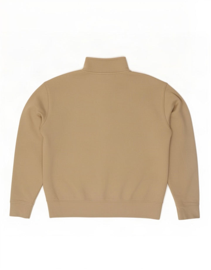 Zara moletom masculino com zíper e gola alta algodão bege médio