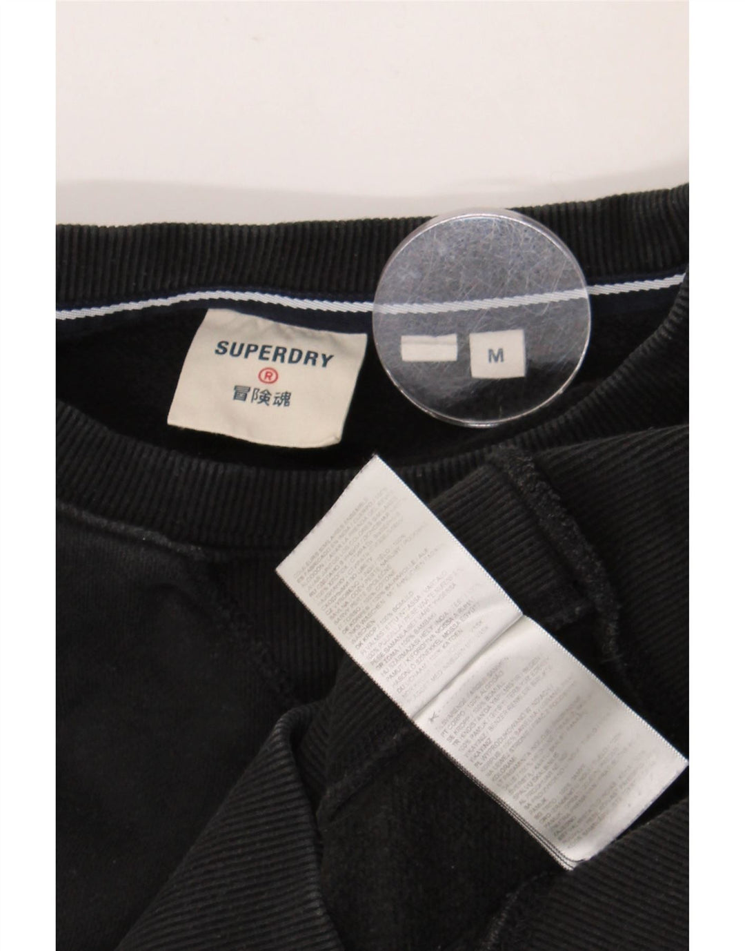 Superdry moletom masculino jumper médio algodão preto